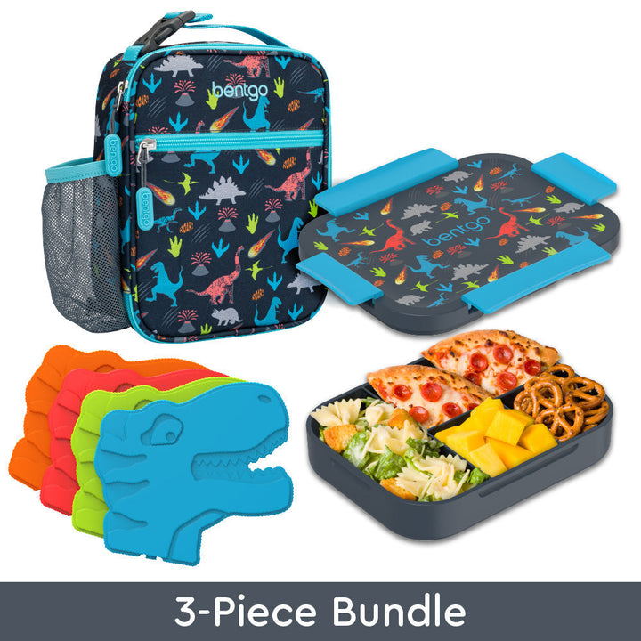 Bentgo Kids Snap & Go Lunch Box, Insulated Lunch Tote, & Ice Packs X3