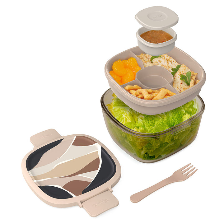 Bentgo Glass Prints All-in-One Salad Container D5
