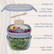 Bentgo Glass Prints All-in-One Salad Container