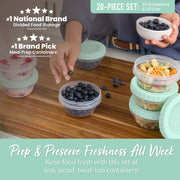 Bentgo Prep Twist-Top Fluid Ounce Containers (20-Piece)